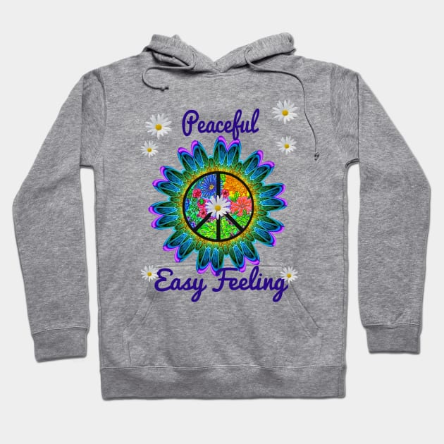 Peaceful Easy Feeling Hippie Flower Hoodie by Raul Caldwell